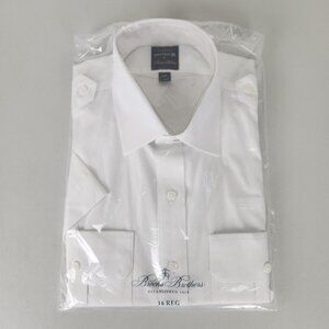 Brooks Brothers Shirt Mens 16 Regular White Long Sleeve United Airline NEW